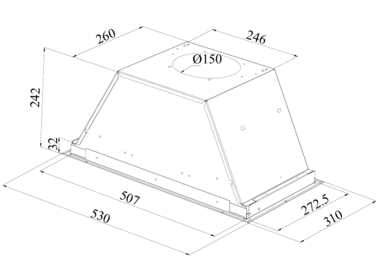 9006749 Вытяжка полновстраиваемая Hotpoint HPAE 52FLB X серебристый STDN-0079010 - Вид №10