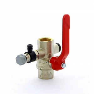 Кран шаровой ВВ с заглушкой и дренажным вентилем EVOLUTION рычаг F.I.V. 1/2"