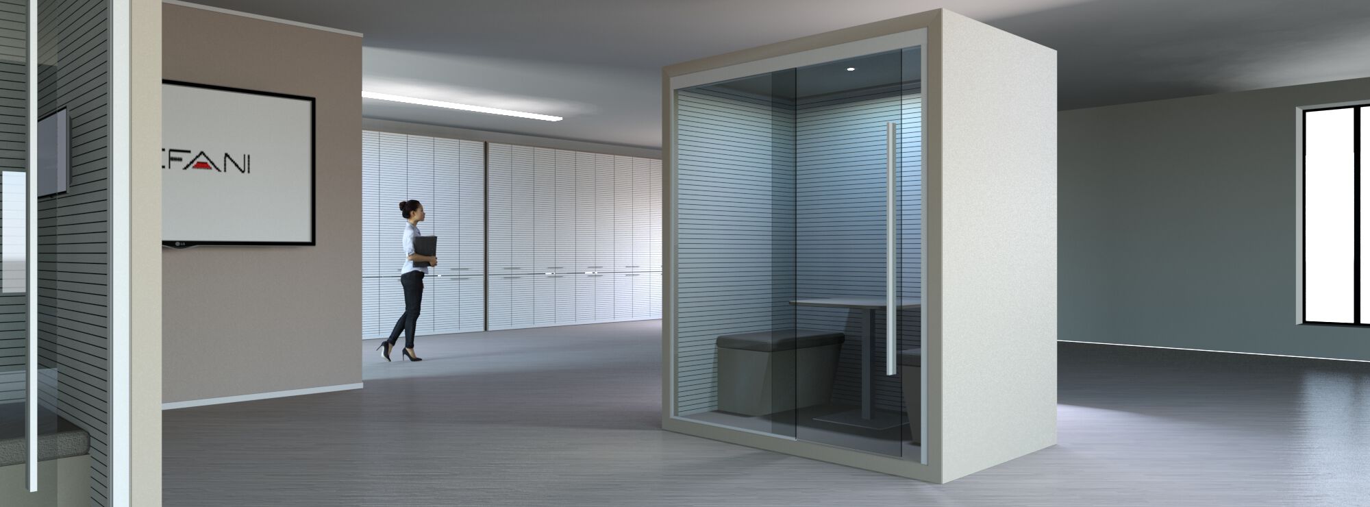 Многосторонняя акустическая офисная кабина со встроенным освещением Stefani Acoustic BOX ARCH-00095434 - Вид №3