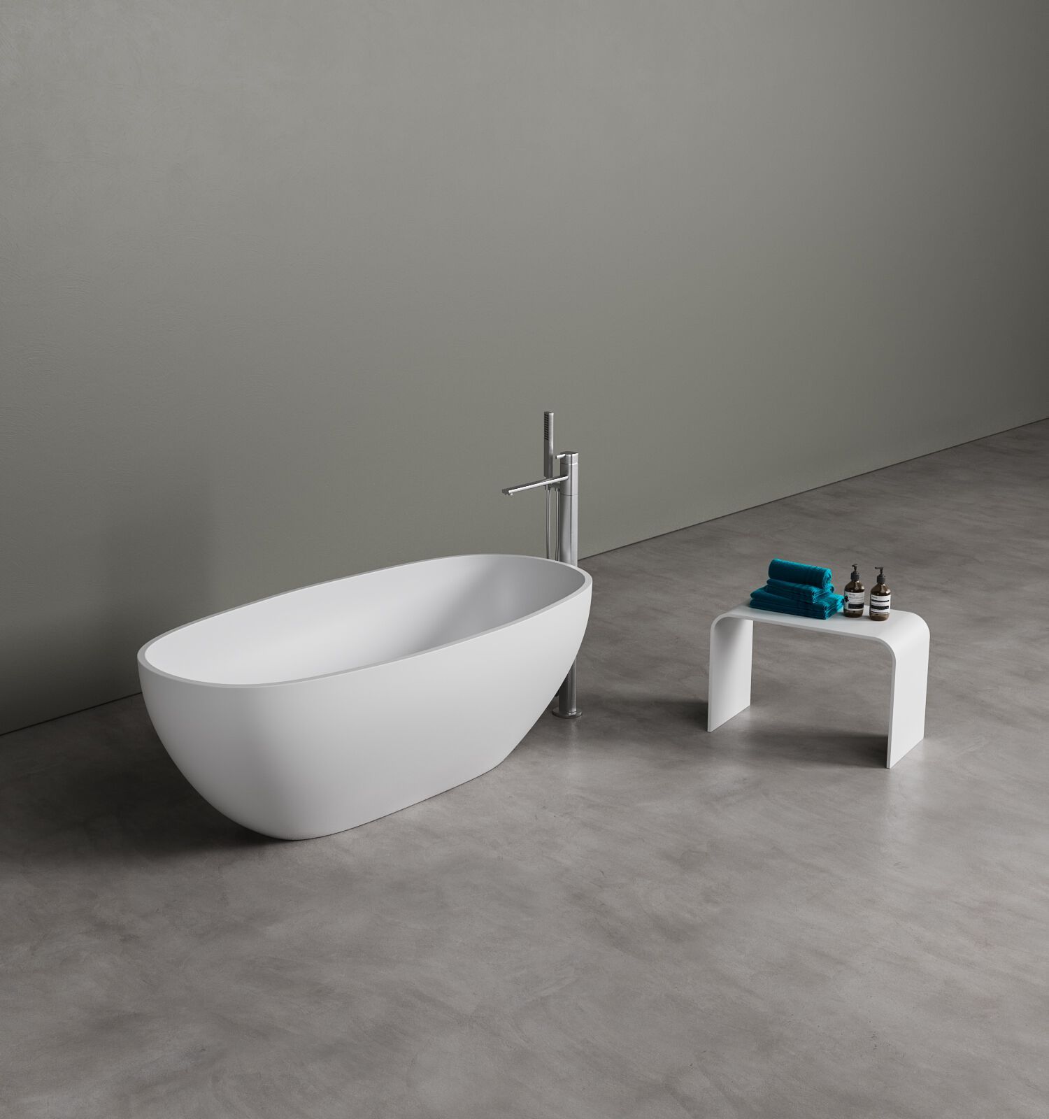 Овальная ванна в центре комнаты Corian® Acquapazza Corian ® elements ARCH-00097311 - Вид №1