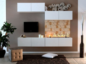 Встроенный камин с открытым биоэтанолом