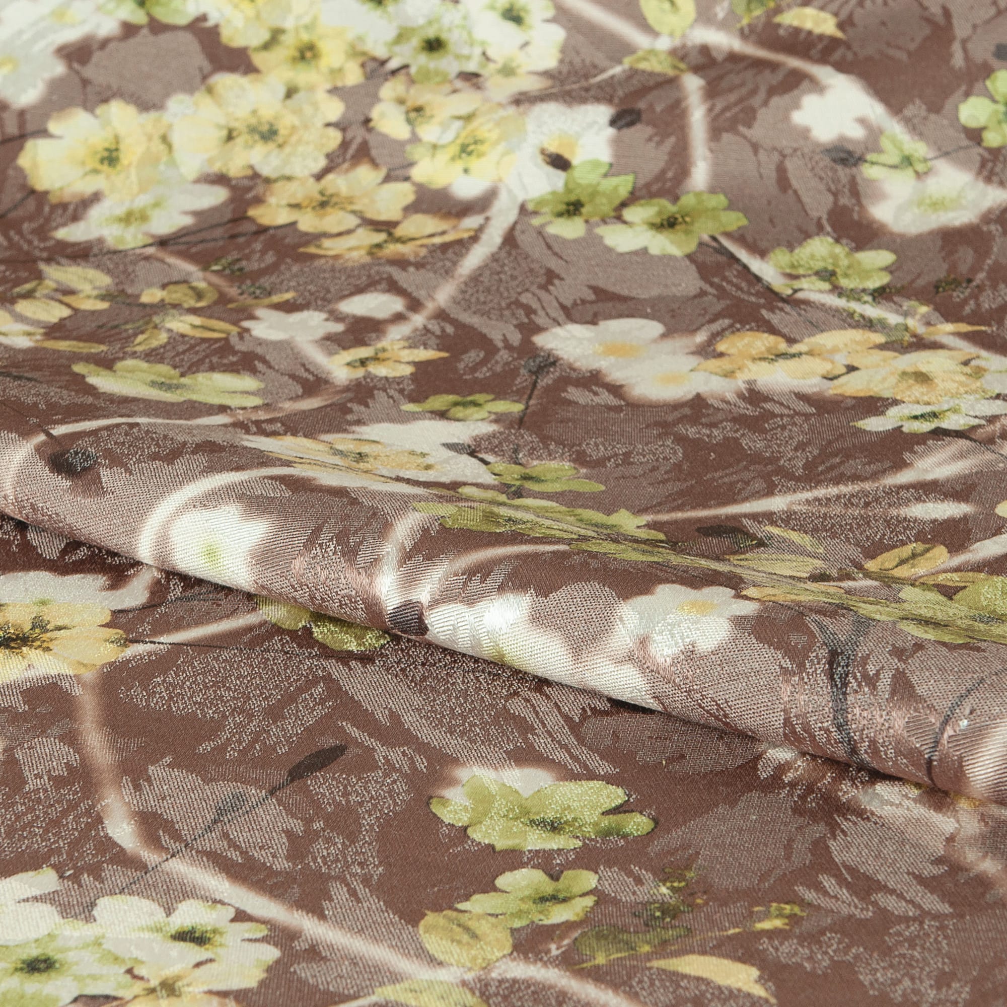 82878427 Ткань 1 м/п Кустики жаккард 100 см цвет коричневый Santreyd 