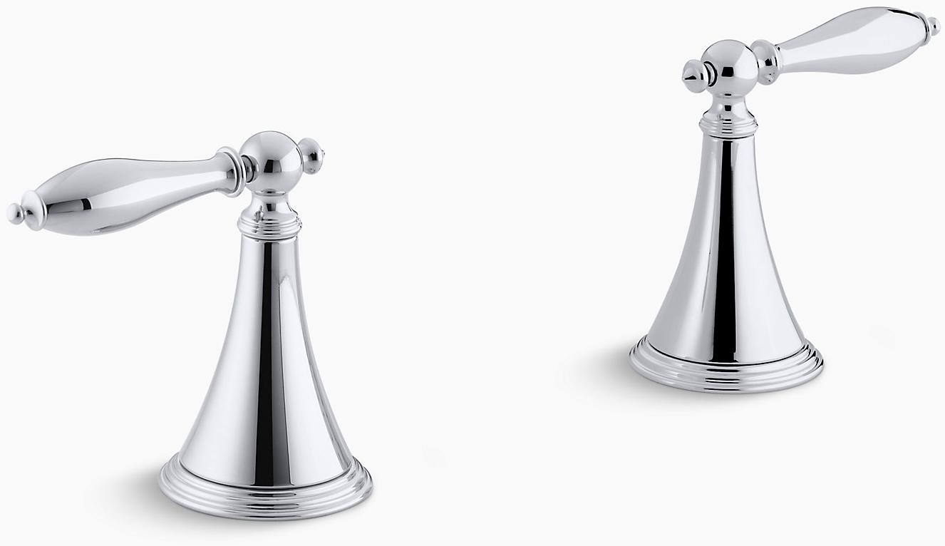 KOHLER Finial Традиционный трим ручки клапана ванны, устанавливаемой на палубе, для клапана высокого потока с ручками рычага, требуется клапан K-T333-4M-AF  - Вид №1