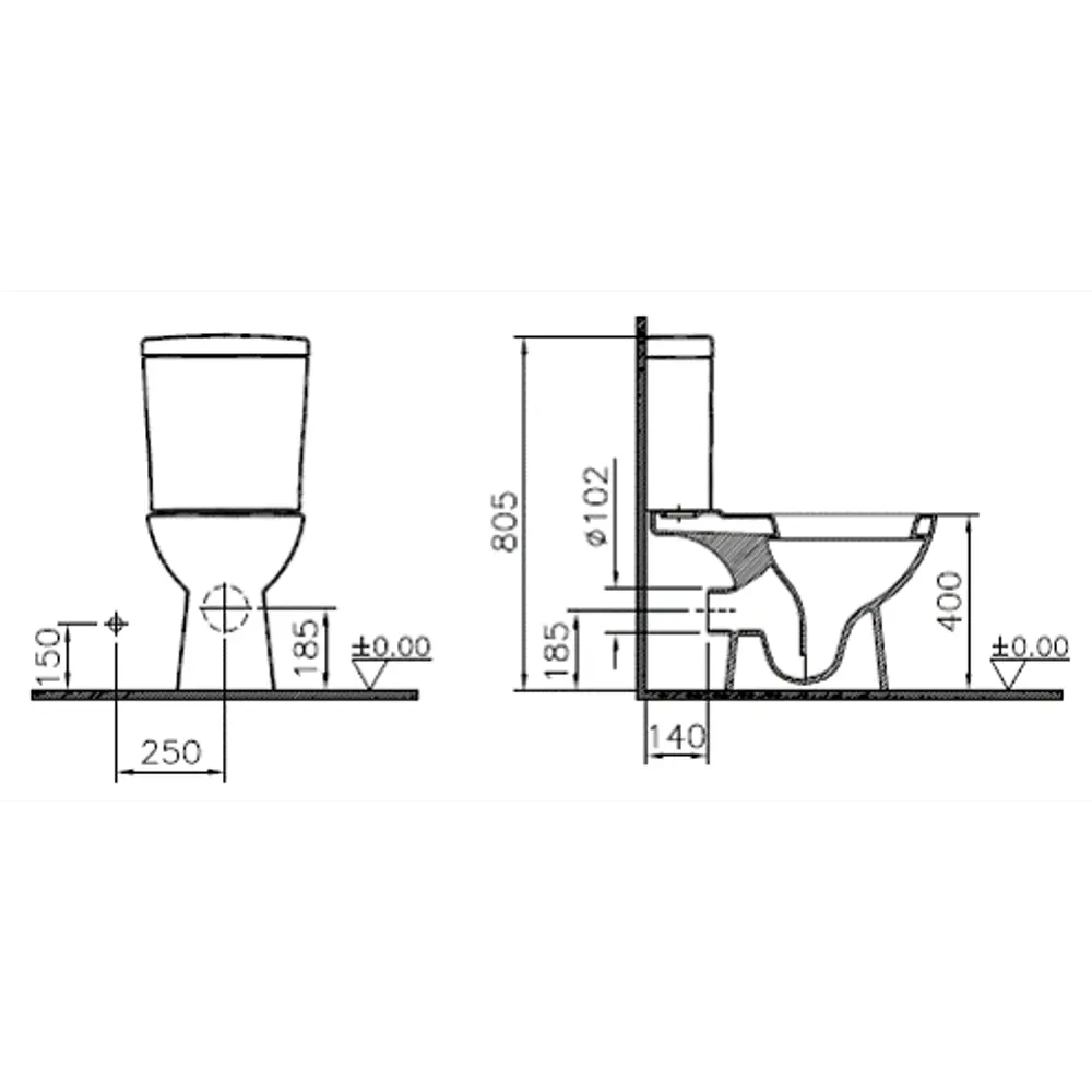 Унитаз-компакт Vitra Sturm горизонтальный выпуск двойной слив 84505955 STLM-2096055 - Вид №5