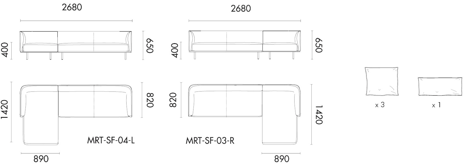 Grado Design Диван из ткани с шезлонгом Mart sun-id-1464543 - Вид №7