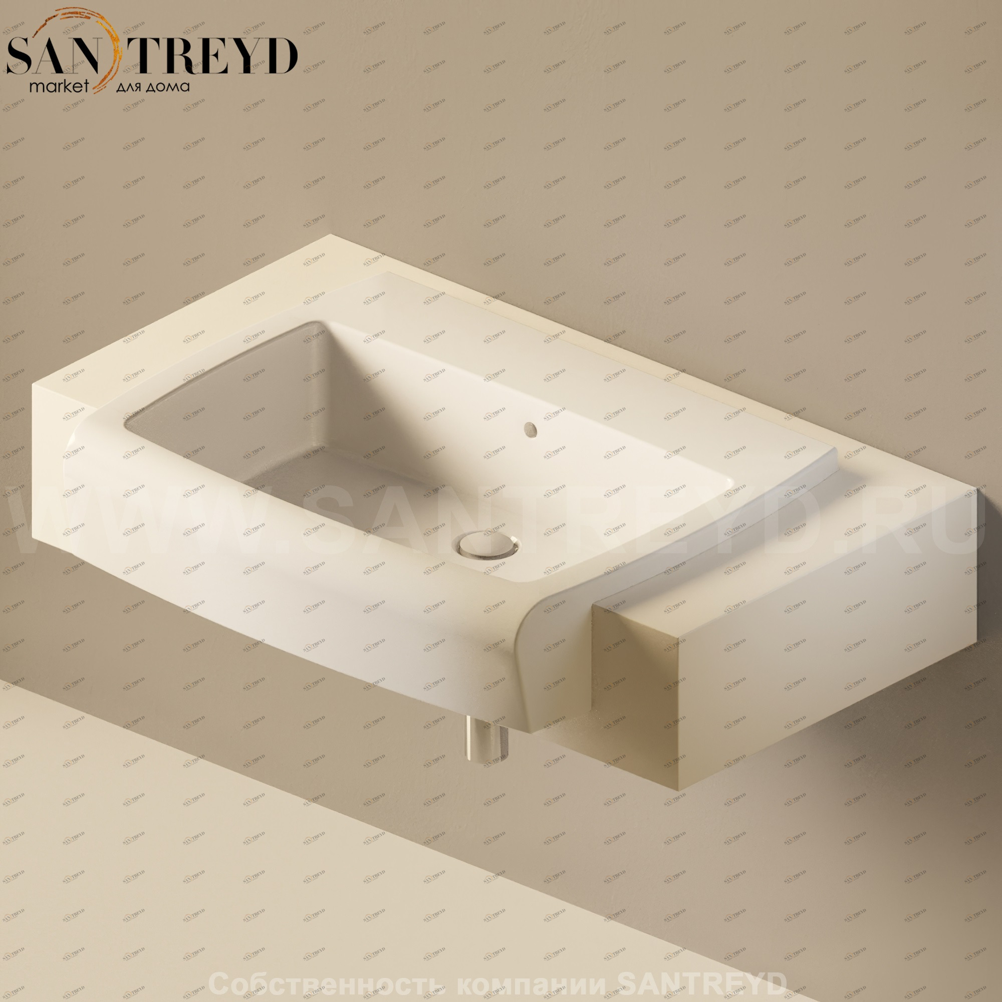 Flaminia UNA Консоль для раковины от 200 до 240 см бежевая UNA75M2.9003 Ceramica Flaminia UNA75M29003