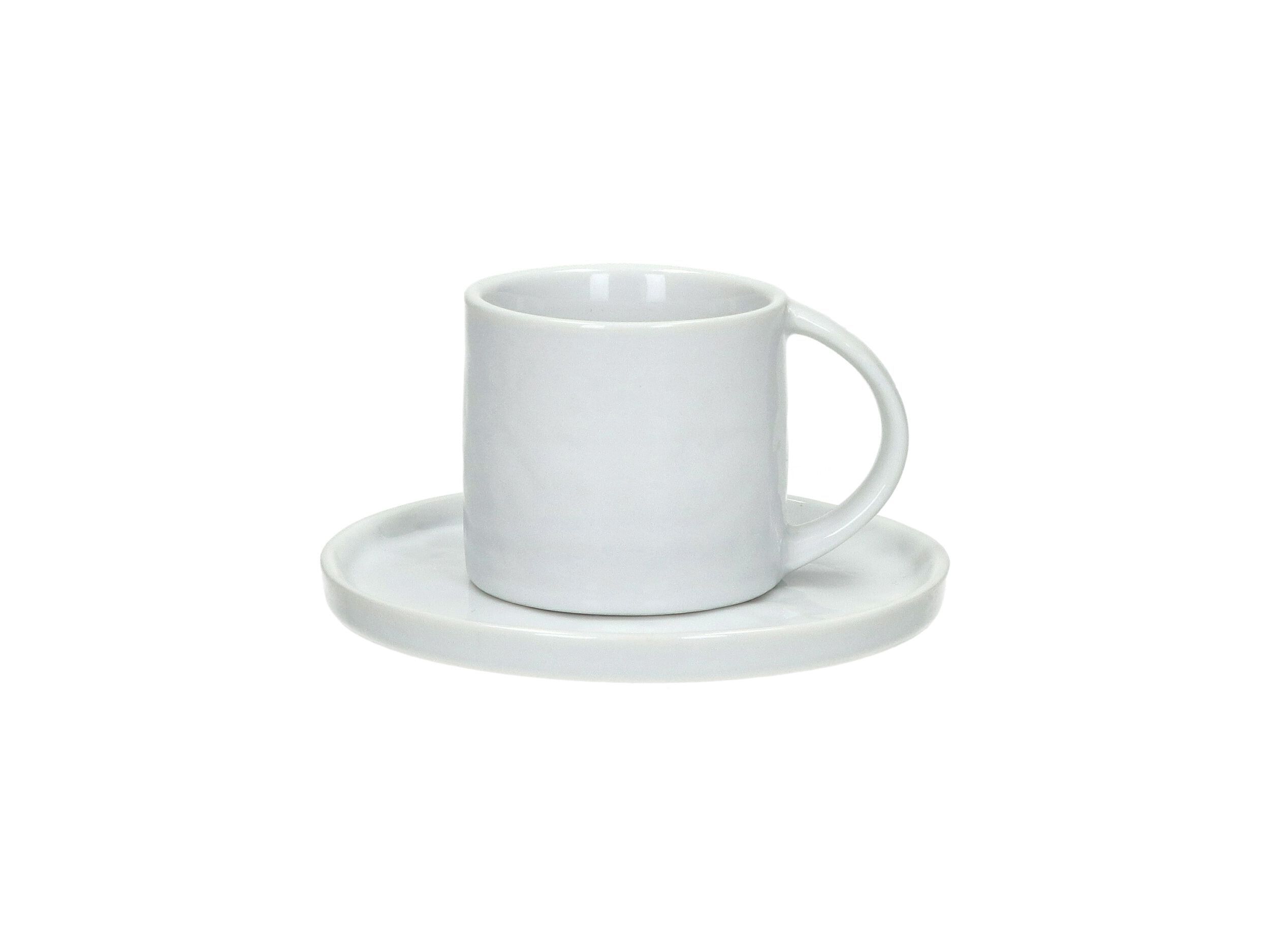 Фарфоровая кофейная чашка с блюдцем POMAX Porcelino White ARCH-00147870