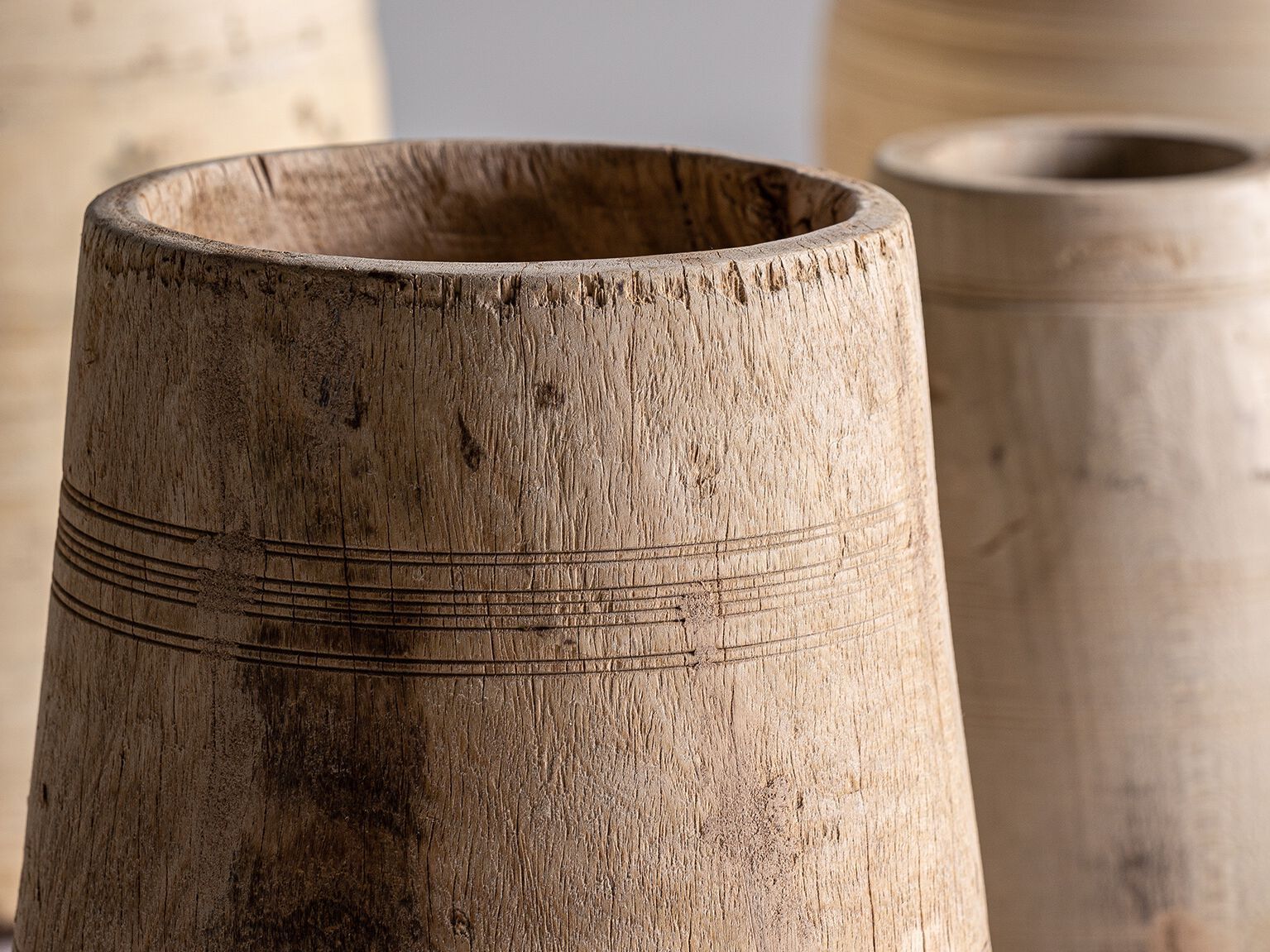 Деревянная круглая ваза ручной работы Vical Home RAYNAL ARCH-00134866 - Вид №3