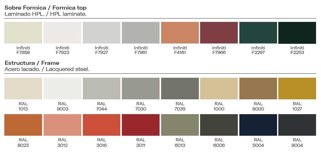 Круглый стальной стол с порошковым покрытием Vergés Mim ARCH-00091563 - Вид №8