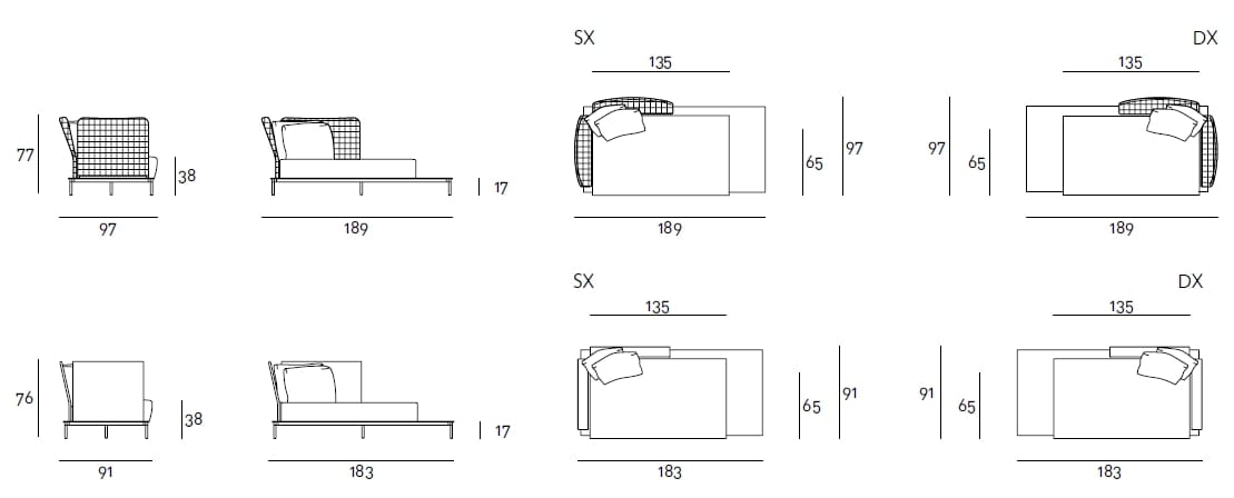 Ткань сад Dormeuse Living Divani ARCH-00151942 - Вид №3