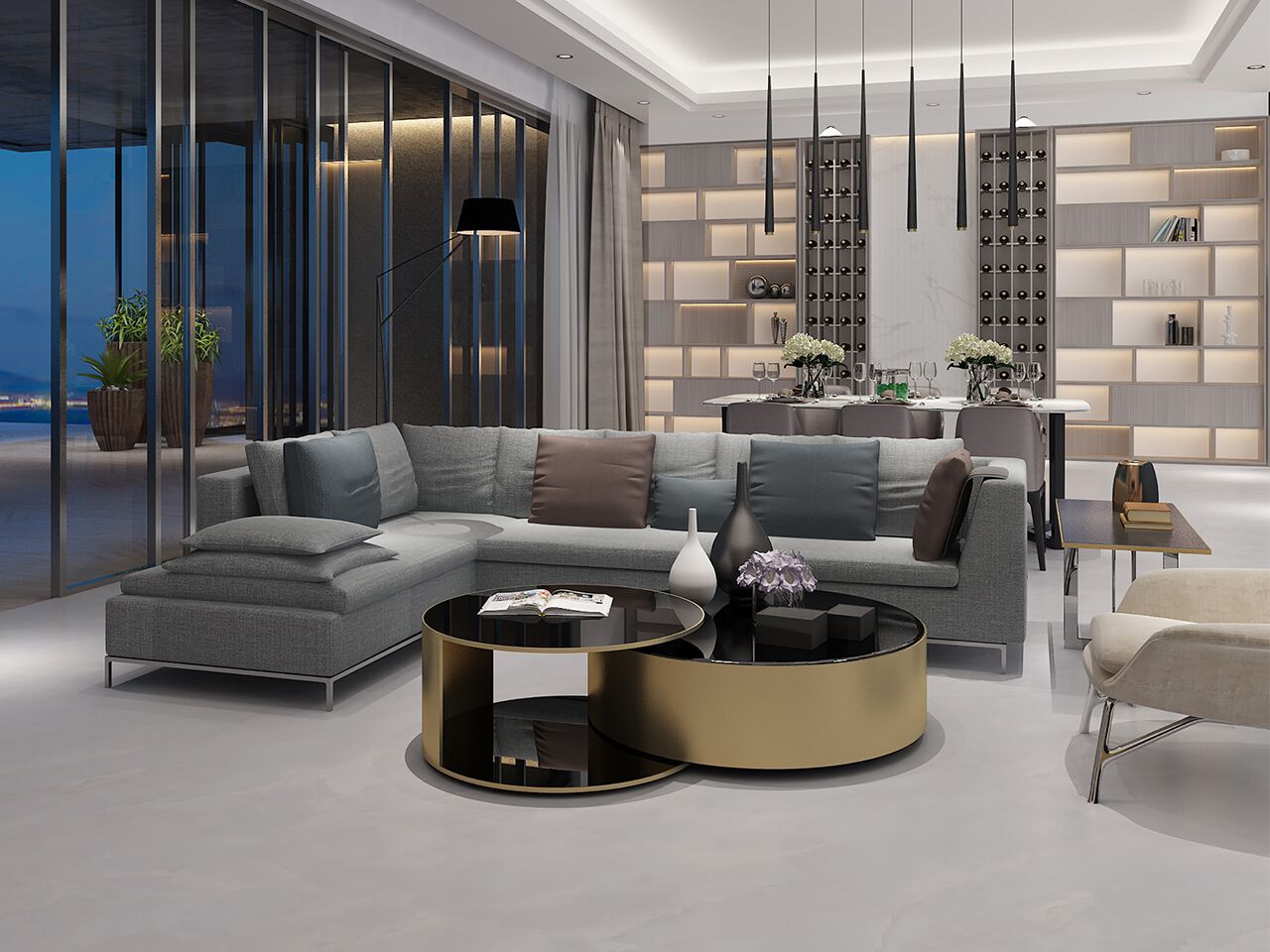 Напольное / керамогранит с эффектом оникса GANI MARBLE TILES GREY ONYX ARCH-00152514 - Вид №2