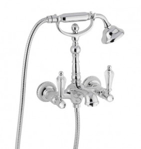 98011LCSWOR Смеситель The One с ручным душем для ванны. Прозрачные кристаллы Swarovski, цвет золото