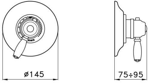 RUBINETTERIE STELLA Термостатический смеситель для душа Roma sun-id-1401202 - Вид №1
