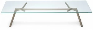 Alias Прямоугольный журнальный столик из алюминия и стекла Dry 45b