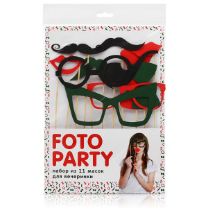 Mel19-10 Набор масок foto party, 11 шт. Melompo