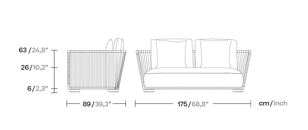 2-местный тканевый садовый диван Kettal Grand Bitta ARCH-00073849 - Вид №3