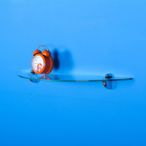 Стеклянная полка Полулуна с кронштейнами, комплект , 600х150х6 мм, прозрачный LJPS0315 Public Steel Россия