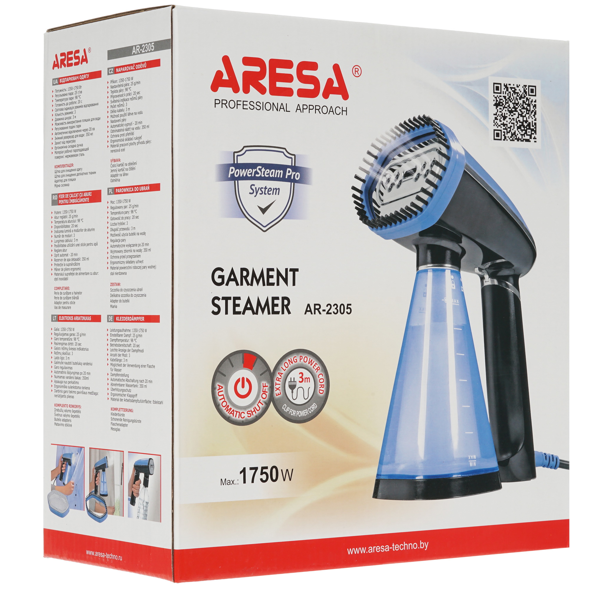 5310263 Отпариватель Aresa AR-2305 голубой STDN-0053232 - Вид №7