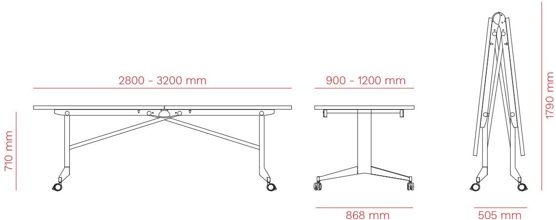 Mara Прямоугольный складной стол на колесиках  294  - Вид №12