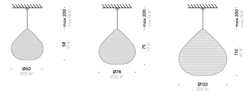 Японский бумажный подвесной светильник DE PADOVA Drop Paper ARCH-00081709 - Вид №3