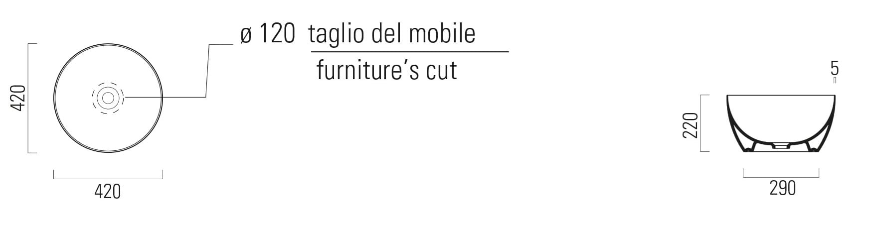 Керамическая круглая столешница GSI ceramica Color Elements ARCH-00119963 - Вид №3