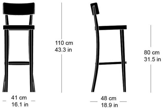 horgenglarus Высокий табурет из бука со спинкой Classic 11-380 - Вид №10