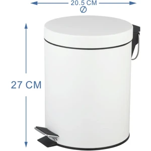 Контейнер для мусора для ванной KONSENSA Терни 5 л сталь цвет белый