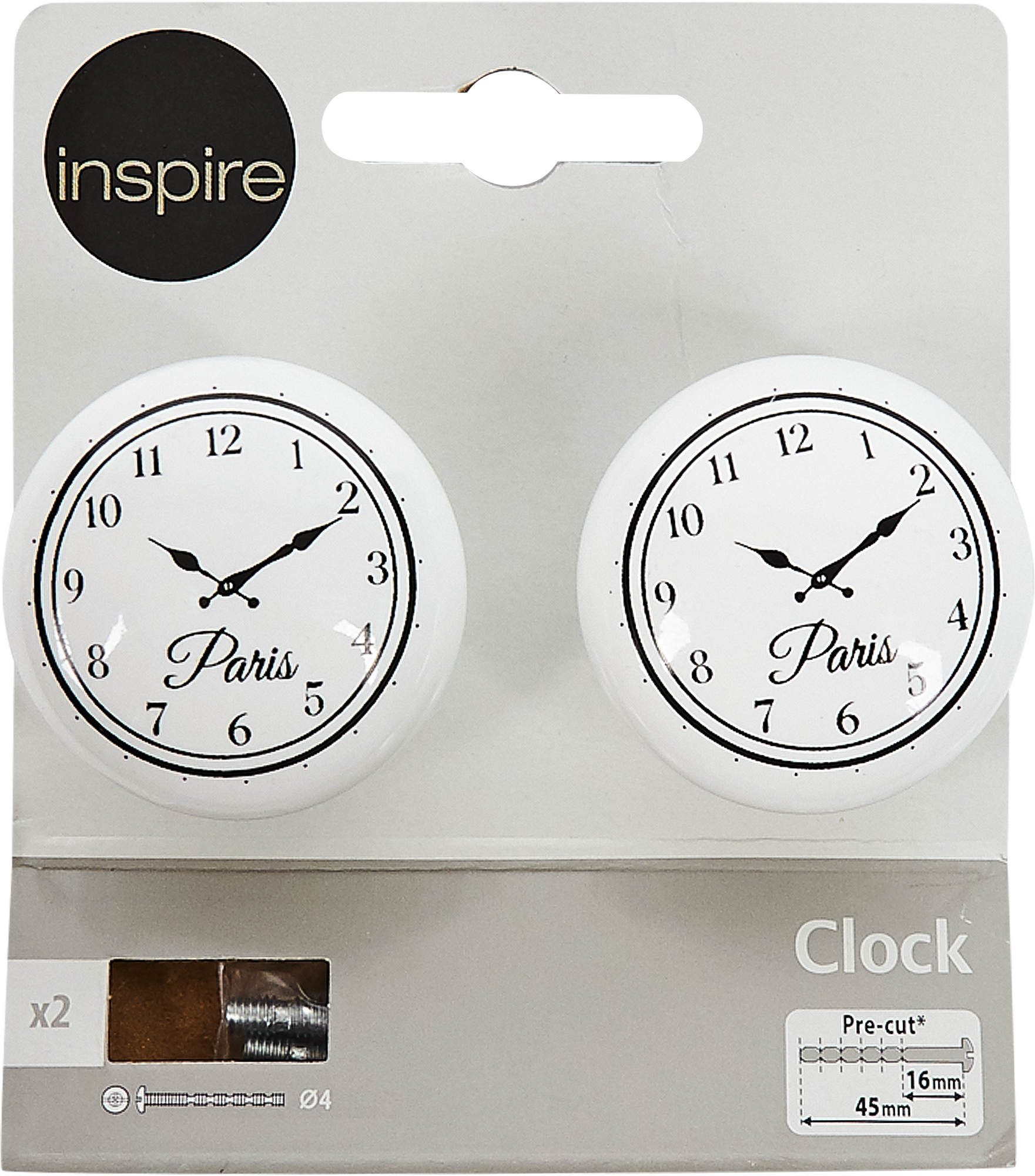 81967295 Ручка-кнопка мебельная Clock 395 мм, цвет белый, 2 шт. STLM-0015994 INSPIRE  - Вид №5