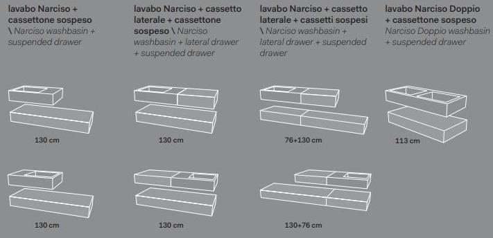 Ceramica Cielo Модульная подвесная тумба под умывальник sun-id-1510404 - Вид №3