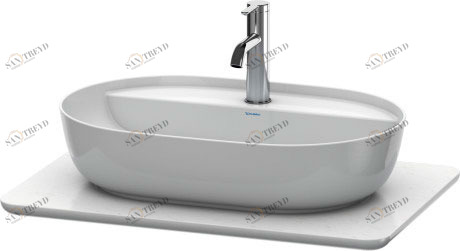 LU946501717 Каменная кварцевая консоль Luv #LU9465 688 x 475 мм Структура белого кварцевого камня Duravit