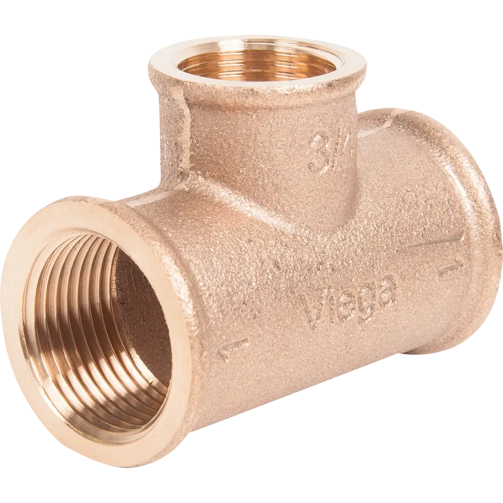 Тройник Viega 264420, внутренняя резьба, 1x3/4x1", бронза 264420 82314252 STLM-2149130 