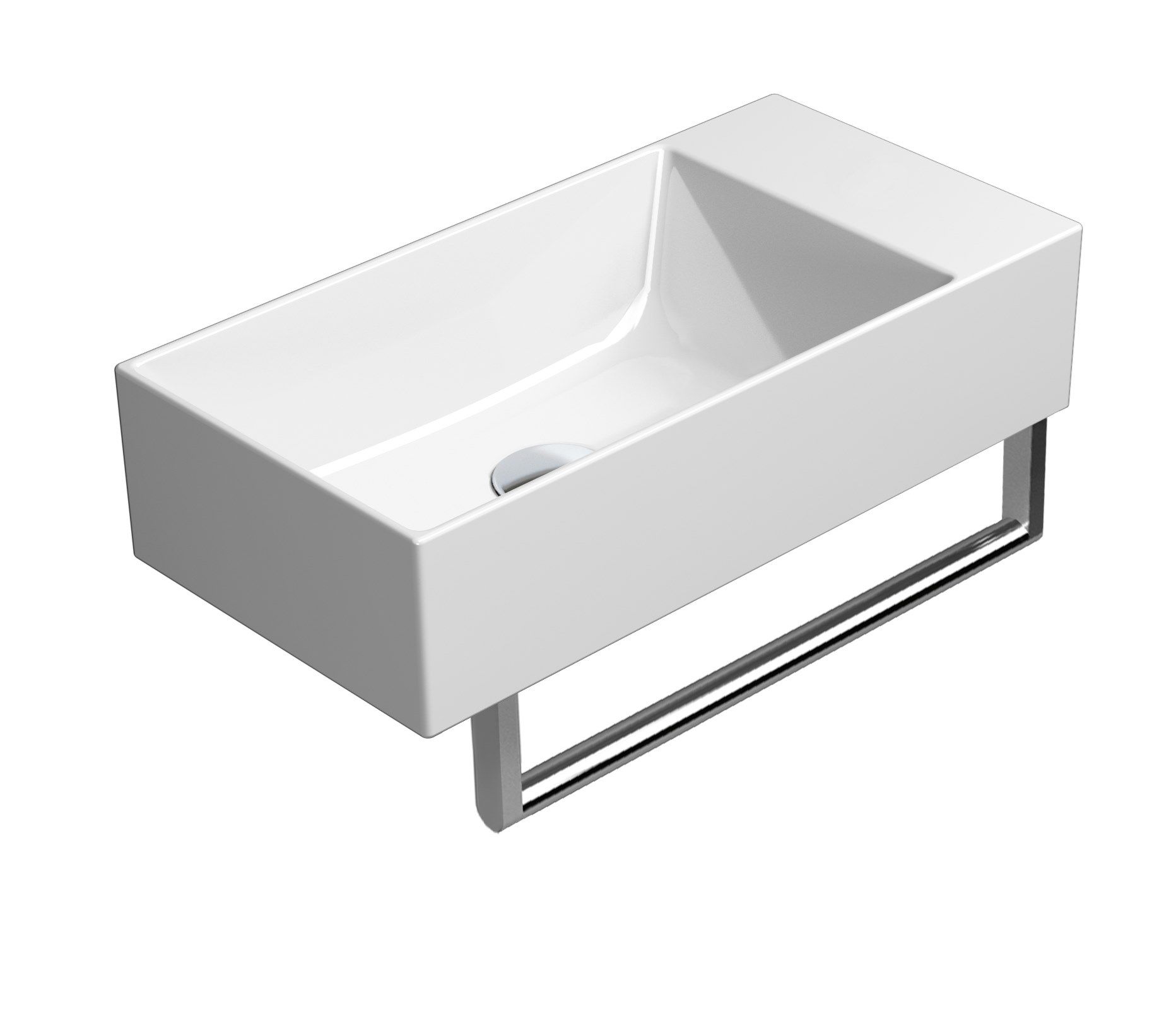 Керамическая прямоугольная раковина с держателем для полотенец GSI ceramica Color Elements ARCH-00122813 - Вид №15