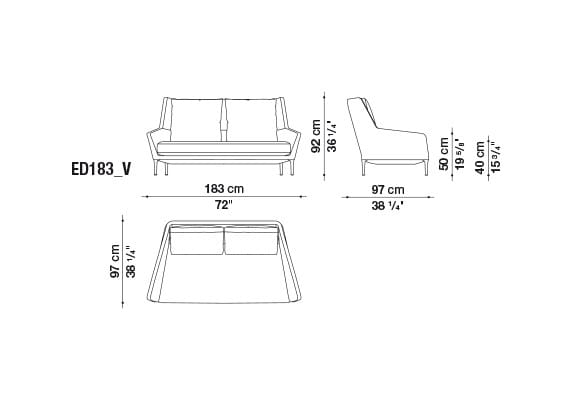 2-местный тканевый диван B&B Italia Edouard ARCH-00067291 - Вид №2