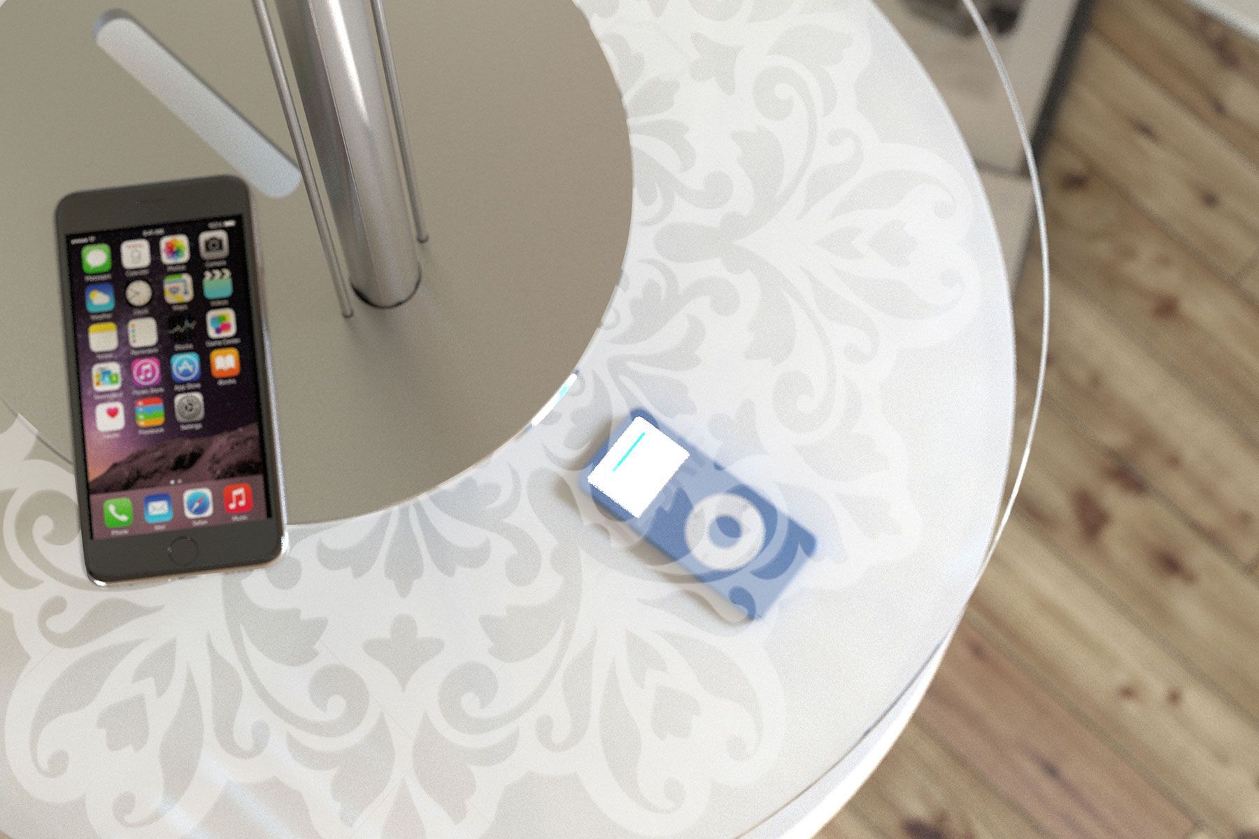 Круглая прикроватная тумбочка со встроенным освещением и динамиками Concepticon LIT-O ARCH-00045662 - Вид №1