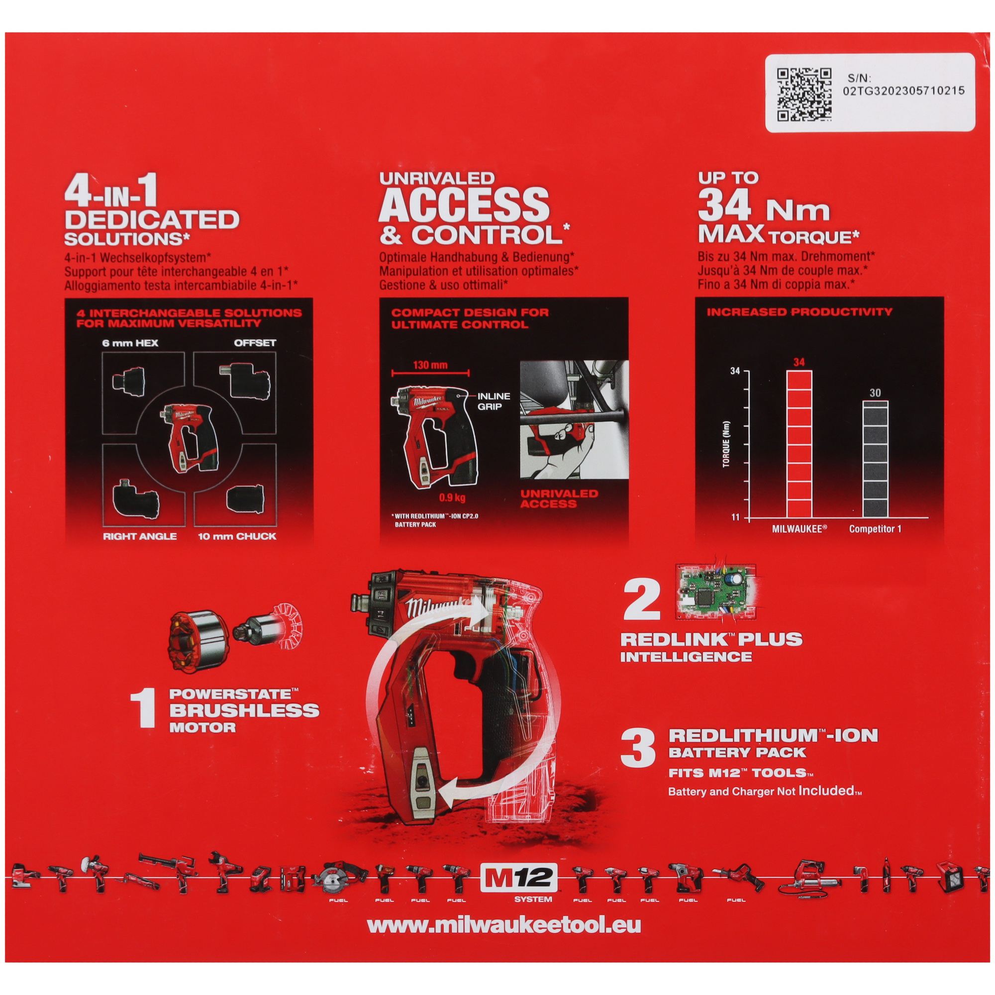 Дрель-шуруповерт Milwaukee M12 FDDX-0 FUEL   , Без ЗУ, Без АКБ 5476074 STDN-0076472 - Вид №9