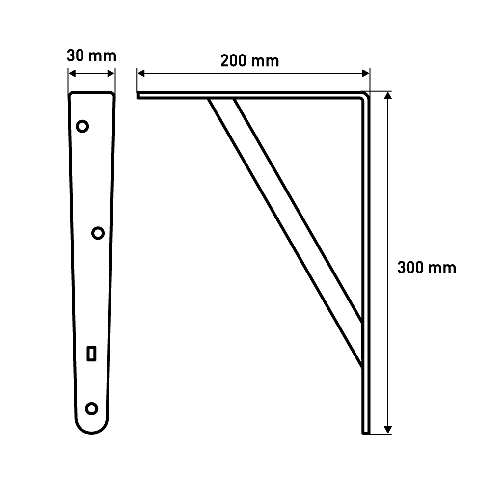 Кронштейн  Промышленный, 200x300 мм, белый LJPS0105 Public Steel Россия  - Вид №6