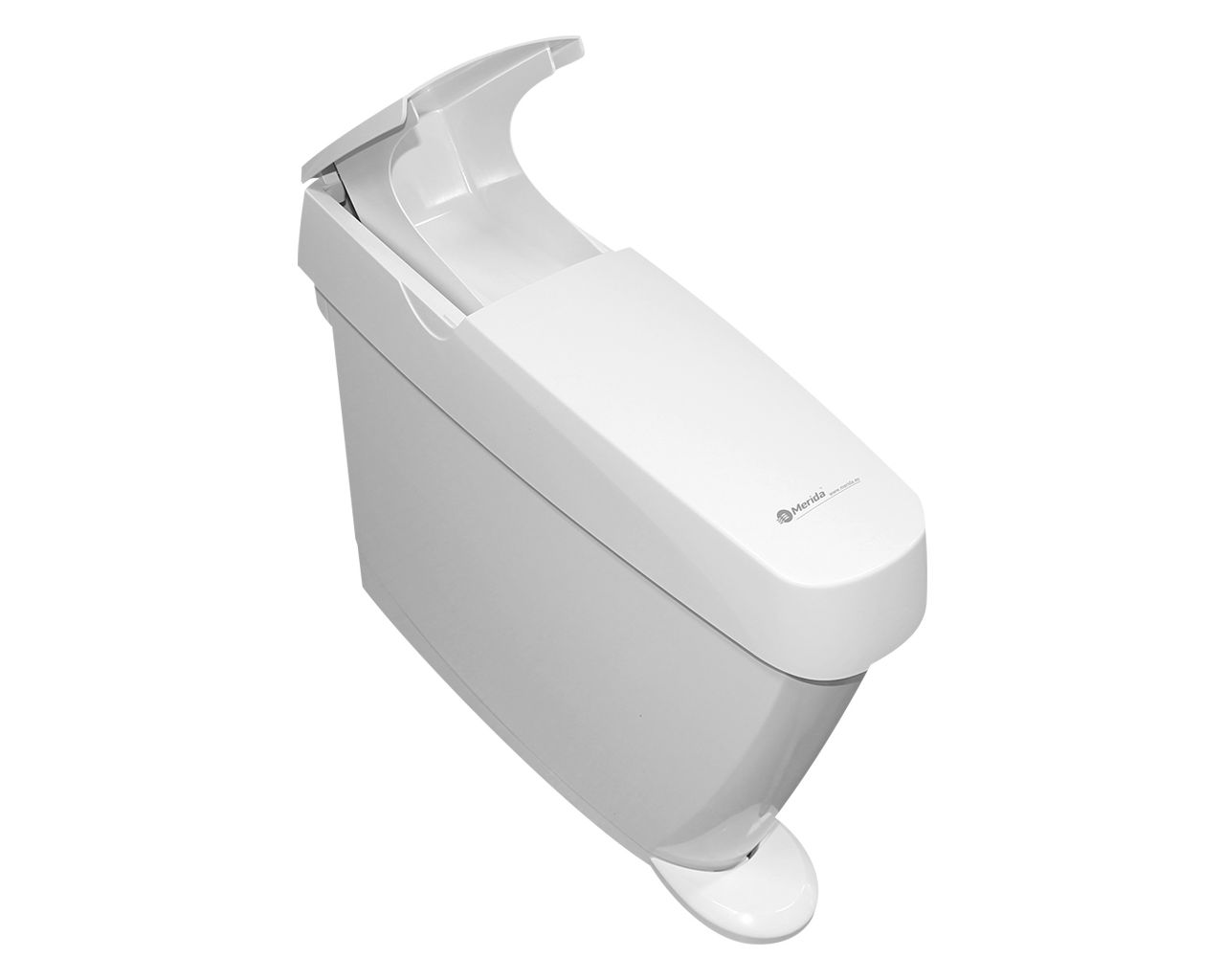 KJB406 Корзина с педалью для гигиенических салфеток, белая, объем 15 л, пластик Merida  - Вид №1