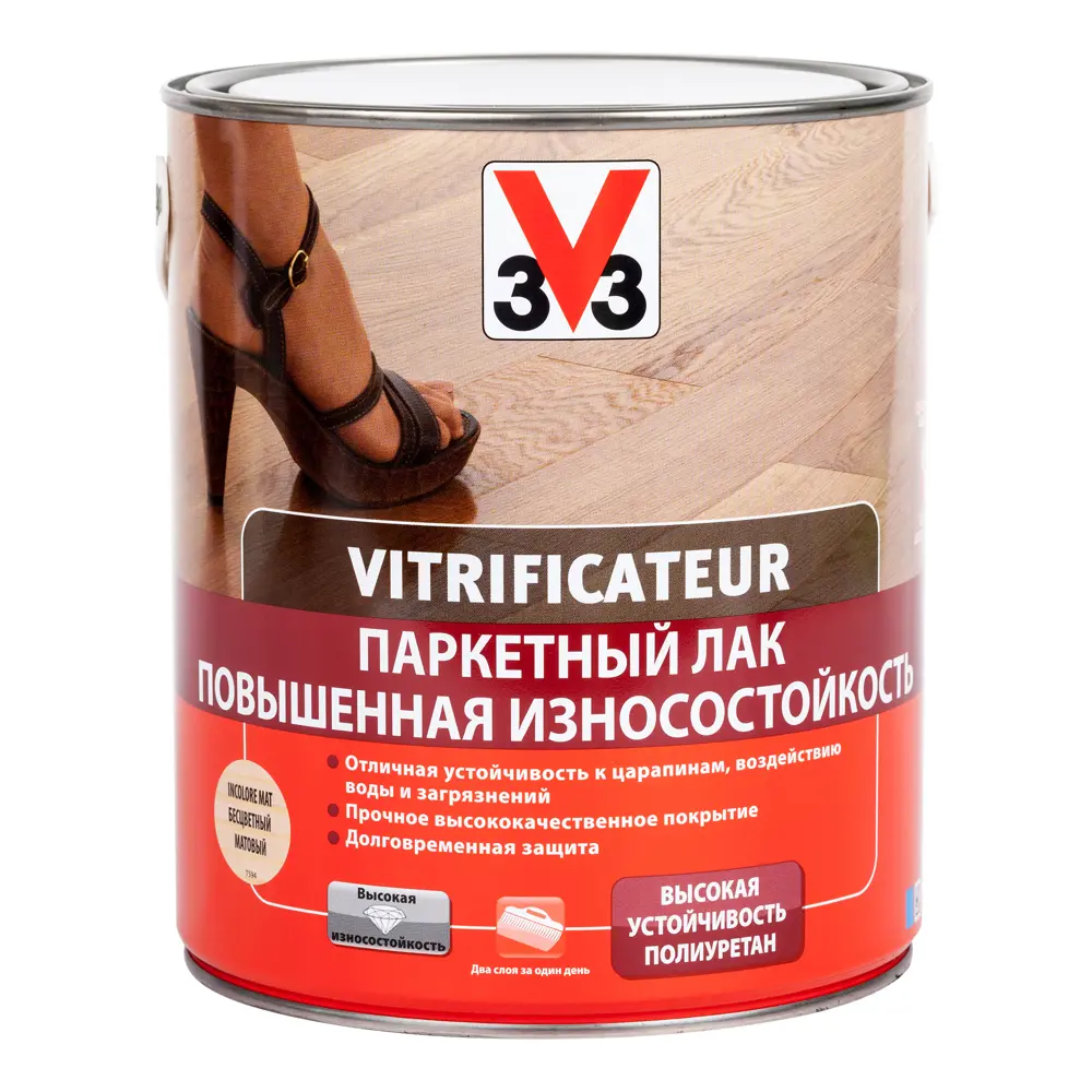 Лак паркетный V33 прозрачный 2.5 л STLM-2044744