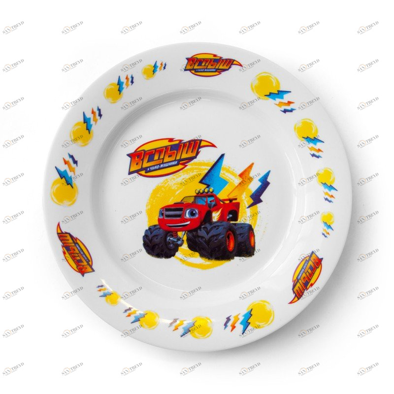 Тарелка фарфоровая "Вспыш и чудо-машинки. Вспыш - Молния", 20 см ND PLAY ВСПЫШ И ЧУДО-МАШИНКИ 336017 Белый Santreyd 