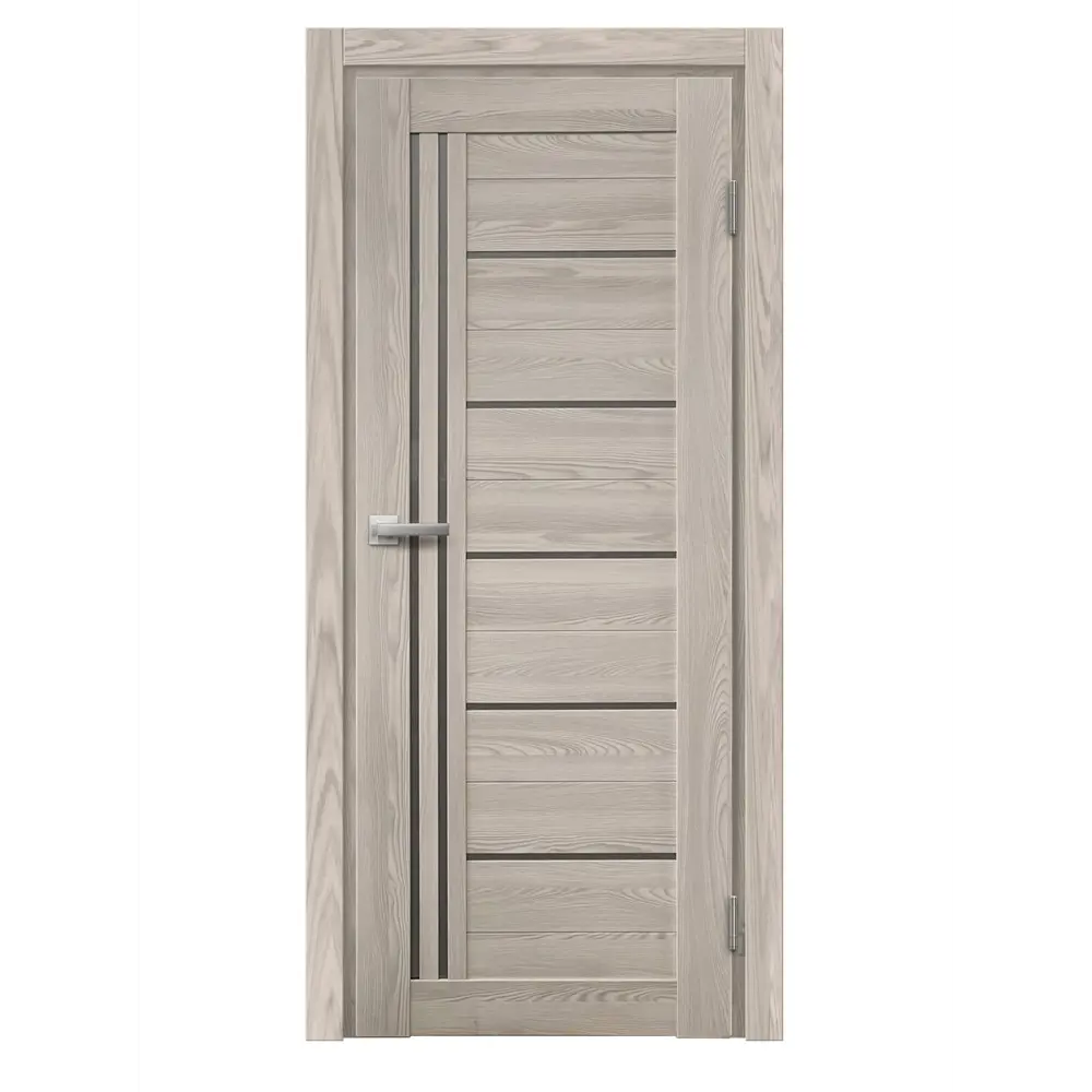 Комплект двери Новара Вертикаль остекленная 90x200 см ПВХ цвет ривьера с добором 200 мм МАРИО РИОЛИ STLM-2130208