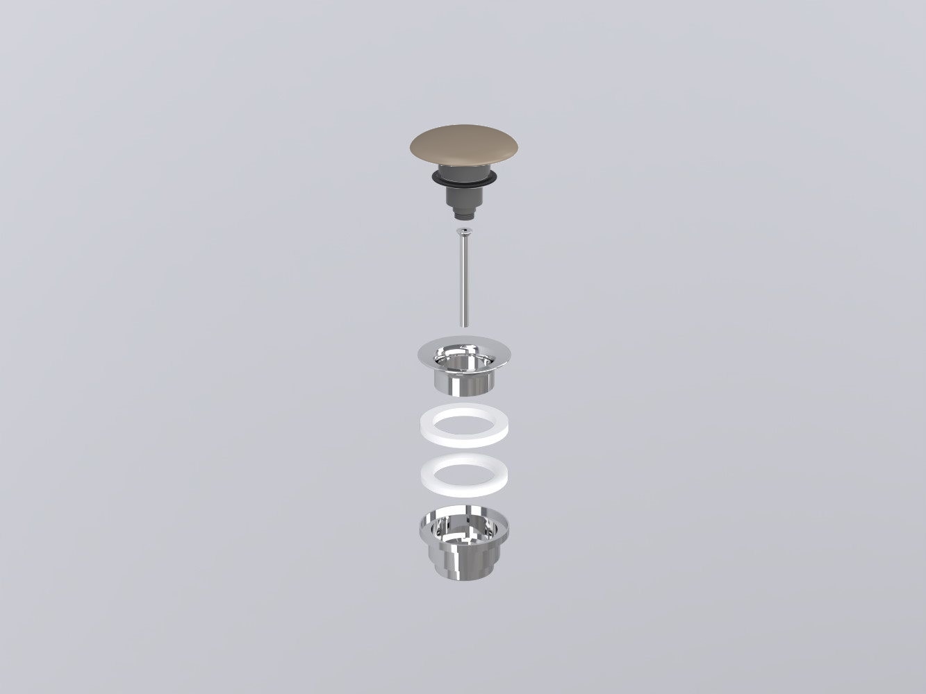 PIL01-AN Универсальный донный клапан click/clack хром с керамической крышкой cielo Запасные части и аксессуары Ceramica Cielo