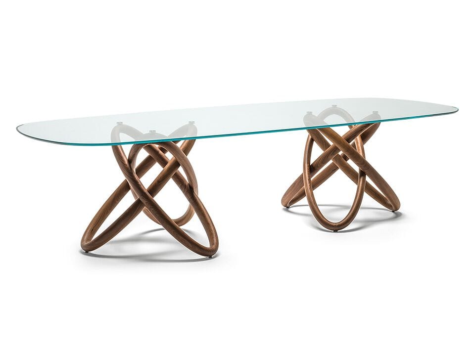 Стол из орехового дерева с хрустальным верхом Cattelan italia CARIOCA ARCH-00076595