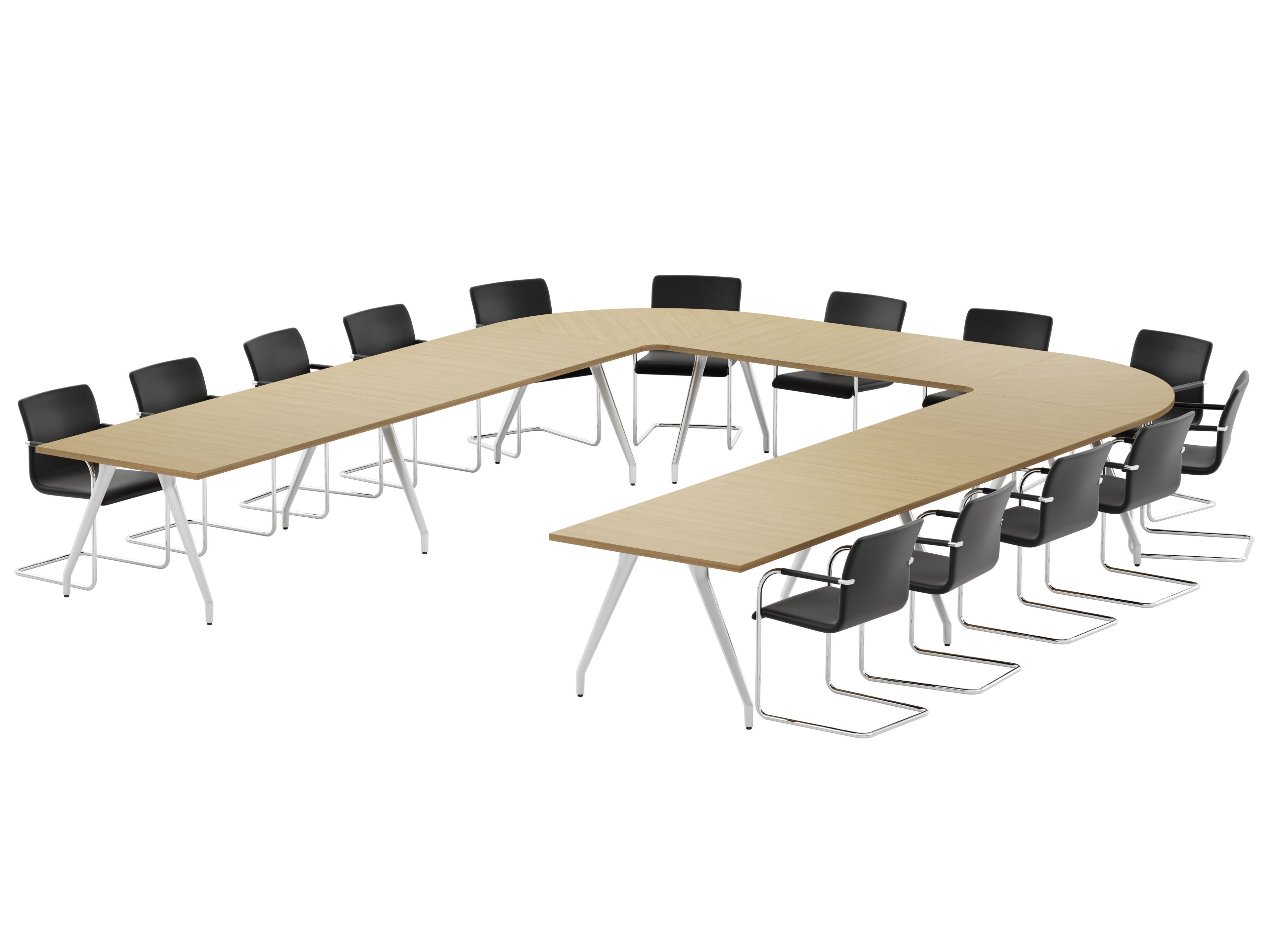 Модульный стол для совещаний из алюминия и дерева THONET 1750 ARCH-00108791