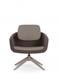 AA8090 mid-backrest lounge armchair, steel base True Design Arca