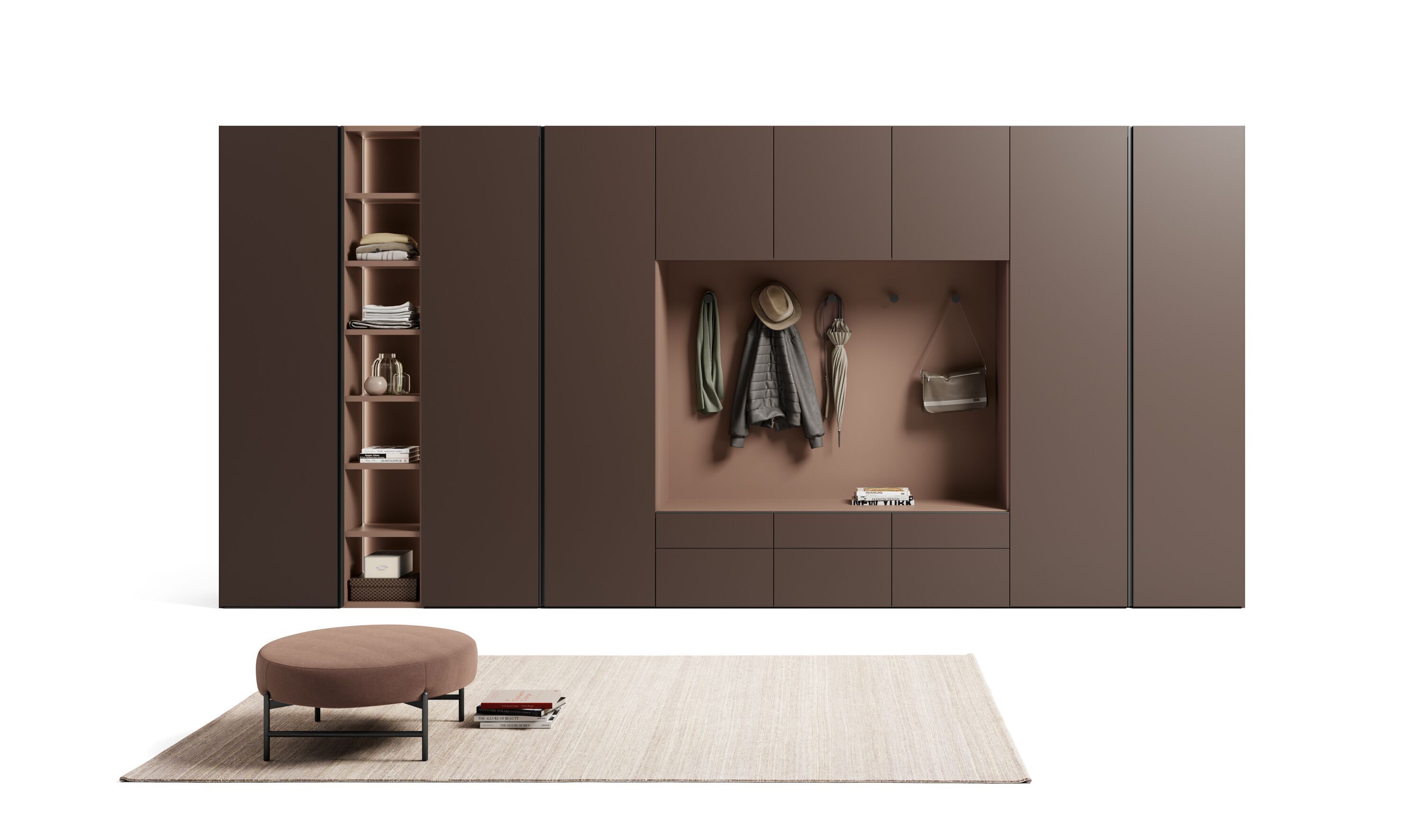 Секционный шкаф с деревянной распашной дверью и ручкой / горловиной Dall'Agnese Wardrobe Collection ARCH-00073158 - Вид №4