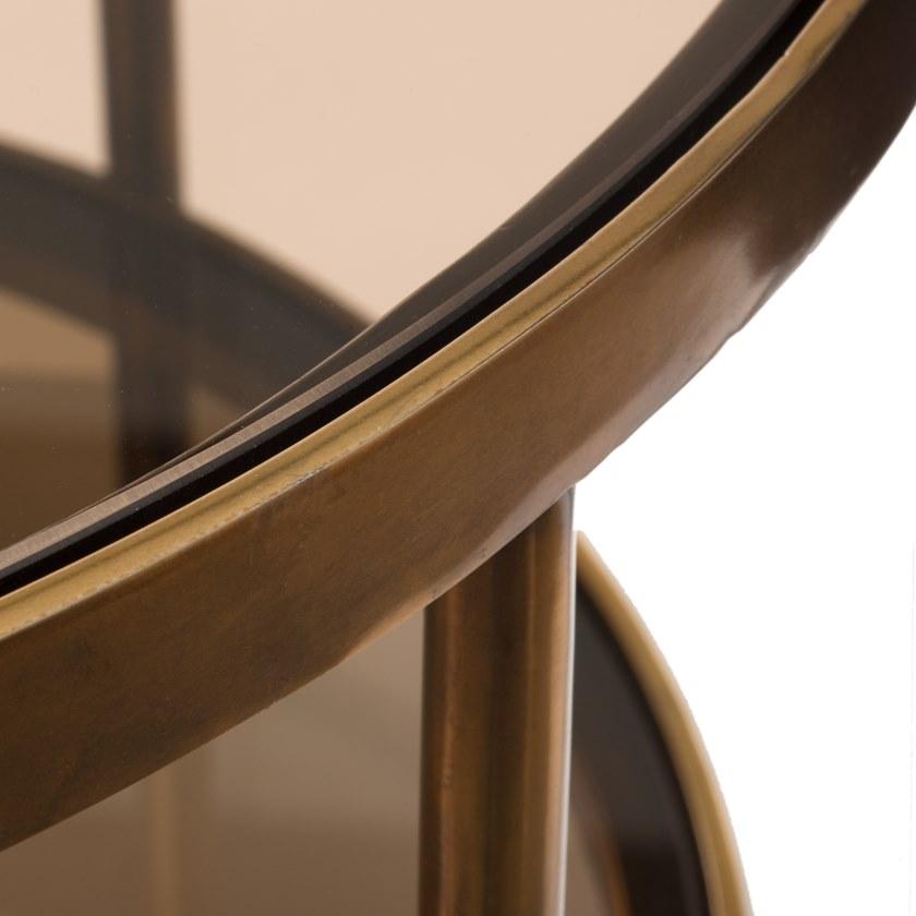 Pols Potten Низкий журнальный столик из стали и стекла  370-070-003  - Вид №1