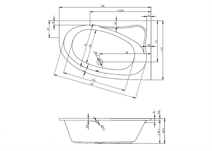BA6300500000000_hit1 Ванна Riho Lyra Santreyd - Вид №10