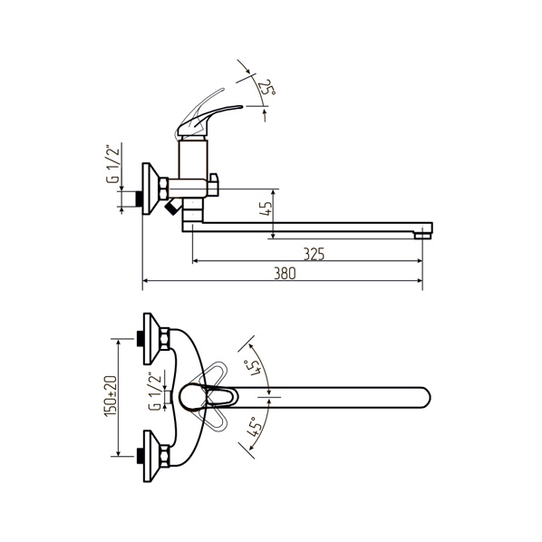 40-L35L/K JAMAICA  Смеситель универсальный  ARGO kran 40l35lkjamaica - Вид №1
