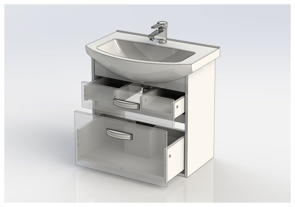 Тумба с раковиной Aquanet Грейс 65 дуб сонома/белый (2 ящика) 0019837700182642 - Вид №4