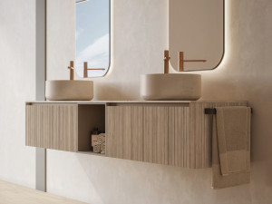 Подвесной умывальник HPL с зеркалом